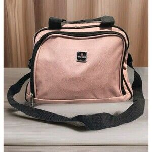 Women's Pink TAG two compartment small travel bag Soft Case With Measurements